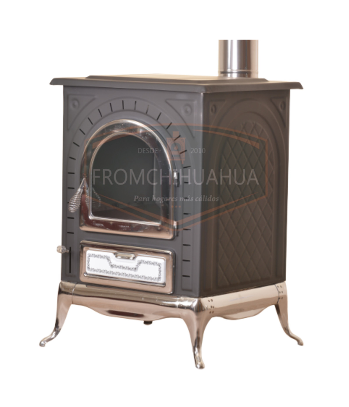 CHIMENEA KCH01 - Puerta con ventana de vidrio templado con "Detalles Cromados" .......... Envio Gratis * - Image 4