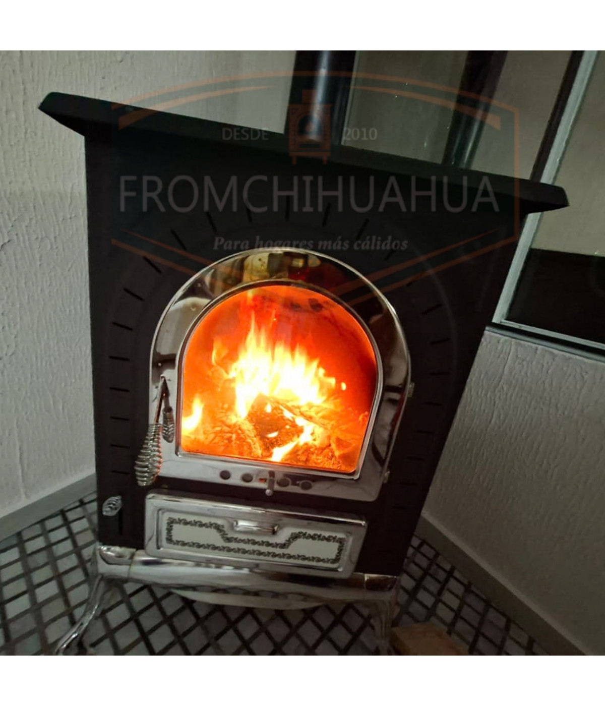 CHIMENEA KCH01 - Puerta con ventana de vidrio templado con "Detalles Cromados" .......... Envio Gratis * - Image 10