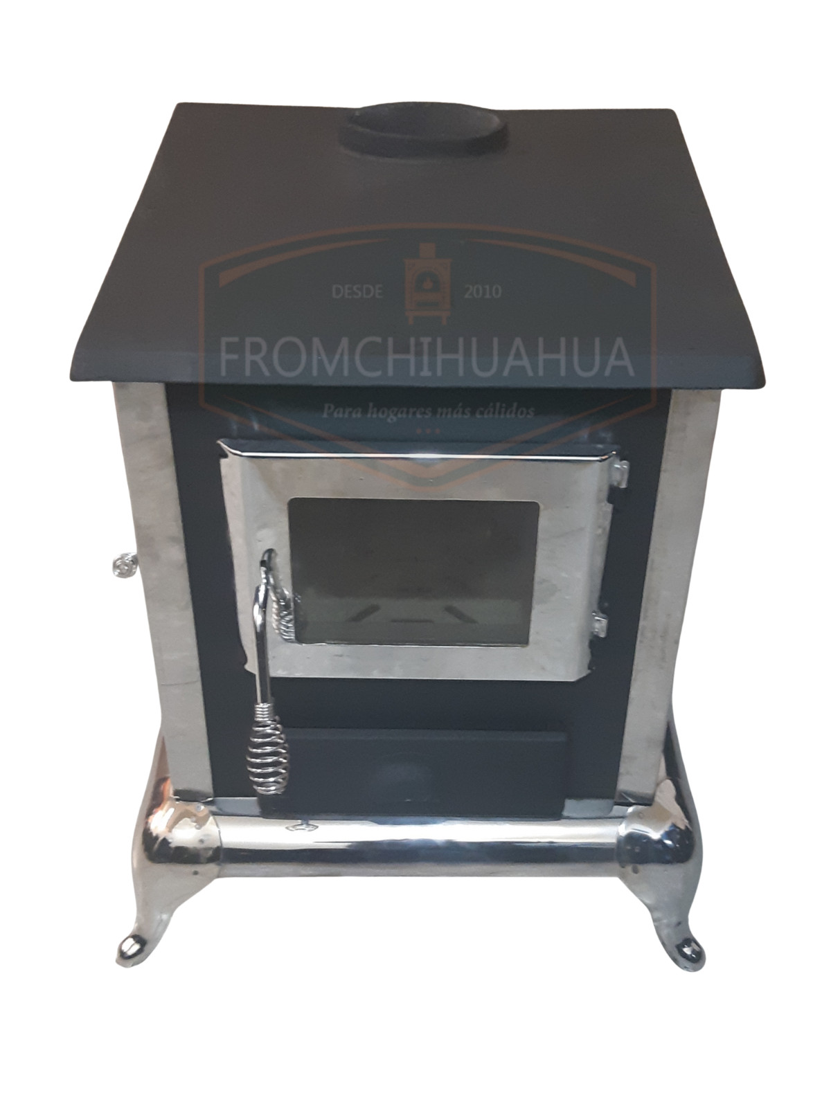 CHIMENEA CN09 - Cubierta FIERRO VACIADO, Vidrio templado, Detalles cromados ENVIO GRATIS !!*