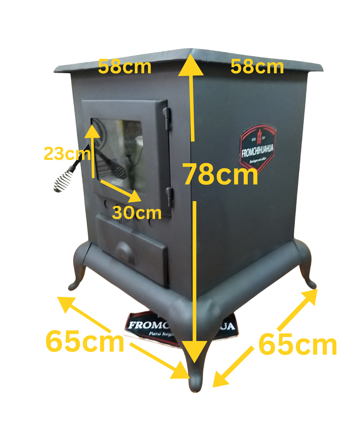 Chimenea CN08 - Cubierta FIERRO VACIADO, Puerta de Vidrio templado, solo pintada ENVIO GRATIS !!* - Image 3